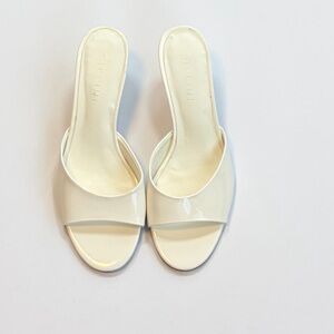 New!Bellini White Patent Open Toe Heel Sz:6